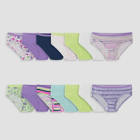 Fruit of the Loom Girls Rot 2 Panty Hipster Underwear  Assorted Color - Size 6 - Pack of 14