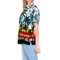 thumbnail image 2 of HAPPY BAY Button Down Shirt for Women Casual Summer Beach Party Short Sleeve Vacation Blouse Shirt Hawaiian T-Shirt Blouses Dress Tee Shirts Tops for Women XL Palm Tree View, Grey, 2 of 5