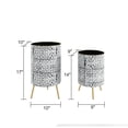 thumbnail image 5 of Bantu Modern Metal White Planters (Set of 2), 5 of 5