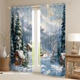 thumbnail image 2 of Feelyou Winter Rustic Cabin Blackout Curtains Set of 2 (52x84 Each), Kawaii Christmas Reindeer Window Curtains, Nature Scenery Curtains and Drapes, Window Curtains Decor, 2 of 6