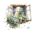 thumbnail image 3 of Pegatinas de Pared para Ventanas Falsas, Papel Tapiz de Acuarela para Armarios, Puertas Y Ventanas., 3 of 9
