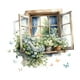 thumbnail image 3 of Pegatinas de Pared para Ventanas Falsas, Papel Tapiz de Acuarela para Armarios, Puertas Y Ventanas., 3 of 9