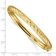 thumbnail image 2 of 14K Yellow Gold Textured Diamond Cut Twisted Bangle Bracelet, 2 of 5