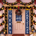 thumbnail image 4 of Conjunto de guirnalda y pancarta con versos navideños para porche: letreros de poliéster rojo para exteriores para puertas de entrada y decoraciones para fiestas navideñas, 4 of 5