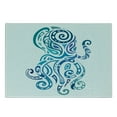 thumbnail image 3 of Octopus Cutting Board, Ornamental Marine Sea Animal with Curved Lines Underwater Wildlife, Decorative Tempered Glass Cutting and Serving Board, Small Size, Violet Blue Teal, by Ambesonne, 3 of 5