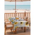 thumbnail image 2 of 54x80 Inch Outdoor Tablecloth with Umbrella Hole Zipper Rectangle Cute Pig Rectangular Tablecloths Outside Waterproof Yellow Sunflowers Beige Wooden Vintage Art Patio Table Cover for Picnic Party, 2 of 8