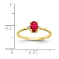 thumbnail image 5 of 10K Yellow Gold Ring Band with Stones (07) July Ruby Oval Red Diamond Round White, Size 8, 5 of 5