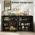 thumbnail image 4 of Set of 2 Fluted Sideboard Buffet Cabinet with Doors and Adjustable Shelves, Small Storage Cabinet for Kitchen,Living Room,Black, 4 of 10