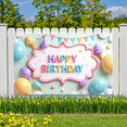 thumbnail image 7 of Colorful Design Happy Birthday Banner Decorative Pattern Ice Cream Balloons Party Prop for Kids Celebration Indoor Decoration Event Backdrop, 7 of 7