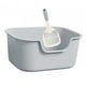 thumbnail image 4 of Caja de arena para gatos con tapa abierta, inodoro a prueba de salpicaduras para gatos. Gris, 4 of 9