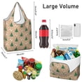 thumbnail image 3 of 5 Pack Foldable Shopping Bag,Brown Christmas Tree Pattern Reusable Grocery Bags with Pockets,Large Reusable Tote Bags with Handles Waterproof & Lightweight, 3 of 6