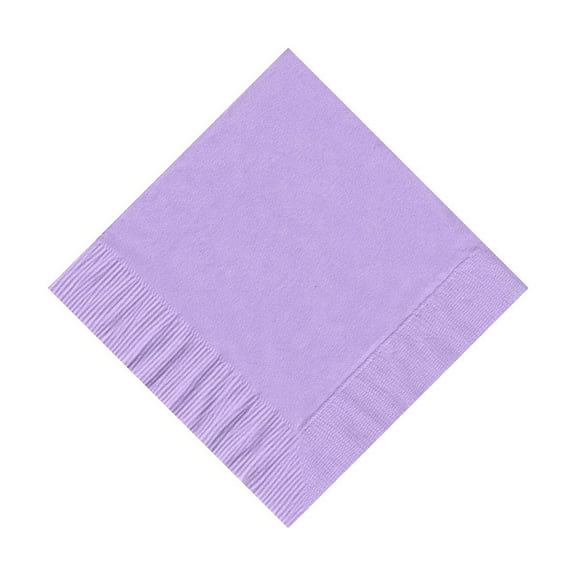 600 -  (12 Pks of 50) 2 Ply Plain Solid Colors Beverage Cocktail Napkins Paper - Lavender