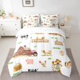 thumbnail image 2 of Manfei Pig Cow Rooster 7-Piece Twin Bedding Sets,Farmhouse Animal Bedding Comforter Set,Pumpkin Sunflower Breathable Sheet Sets,Ultra Soft Cartoon Room Decorative,Reversible, 2 of 7