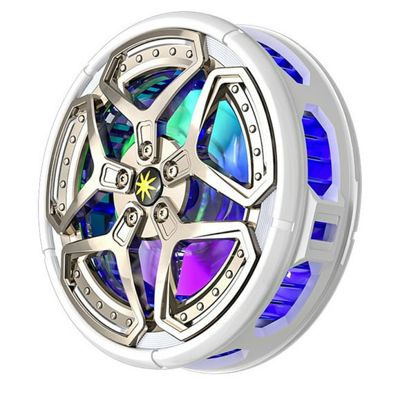 2-IN-1 Mobile Phone Cooler Magnetic/Back-Clip Semiconductor Cooling Fan Radiator RGB Lighting Effects for Phone Tablet,B