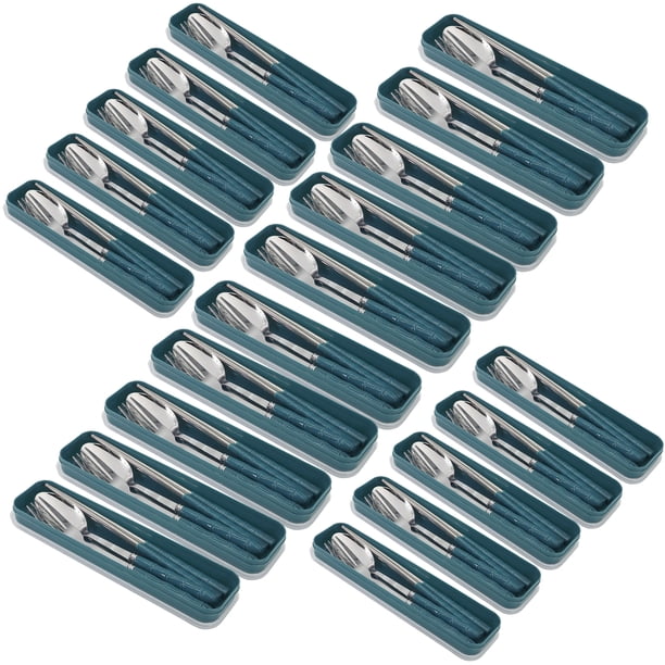 Juego de cubiertos Teds Electronics con cuchara, tenedor y palillos, 20 unidades