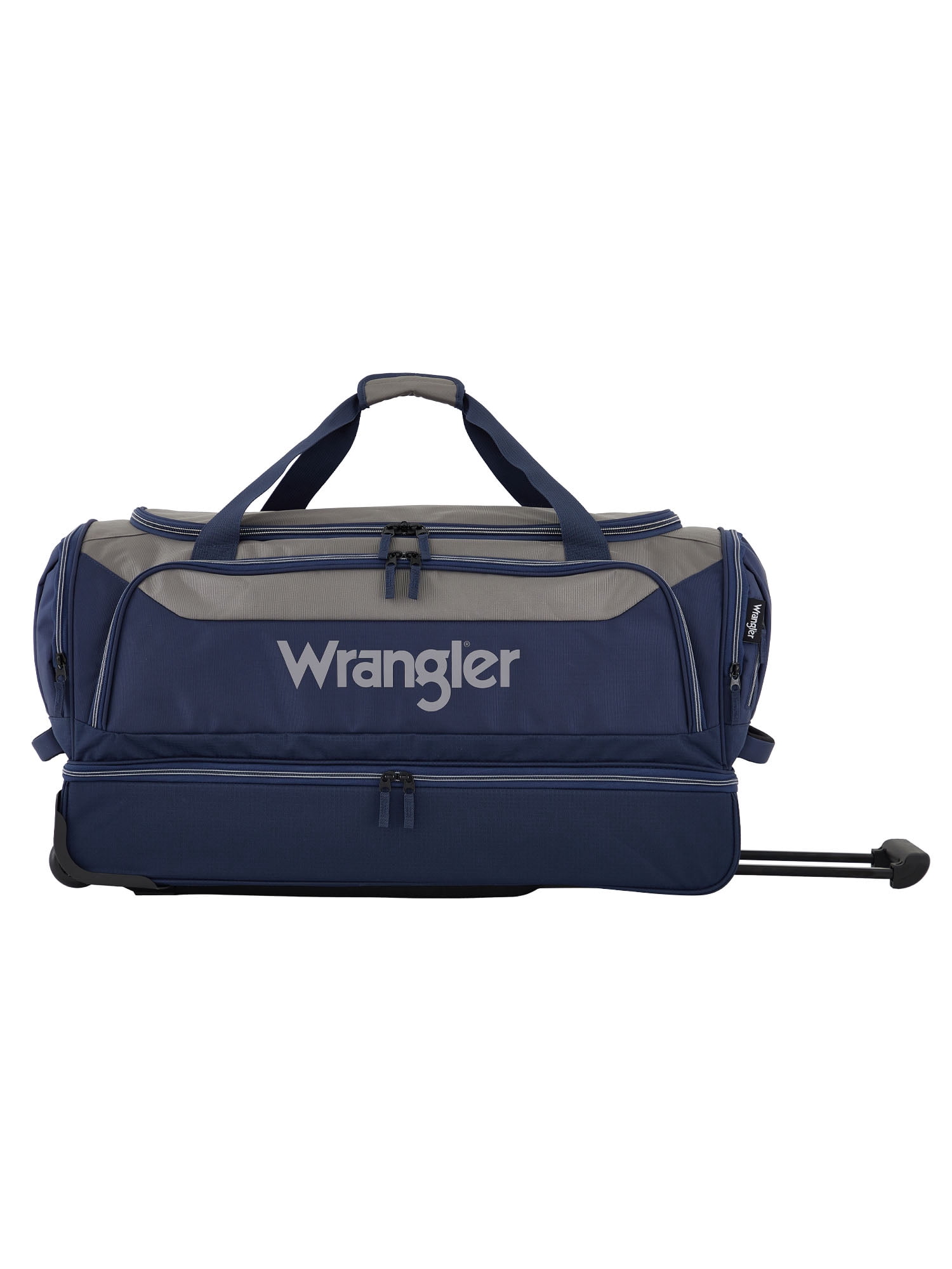 Wrangler 30" Drop-Bottom Rolling Duffel with Telescopic Handle - Navy Blue