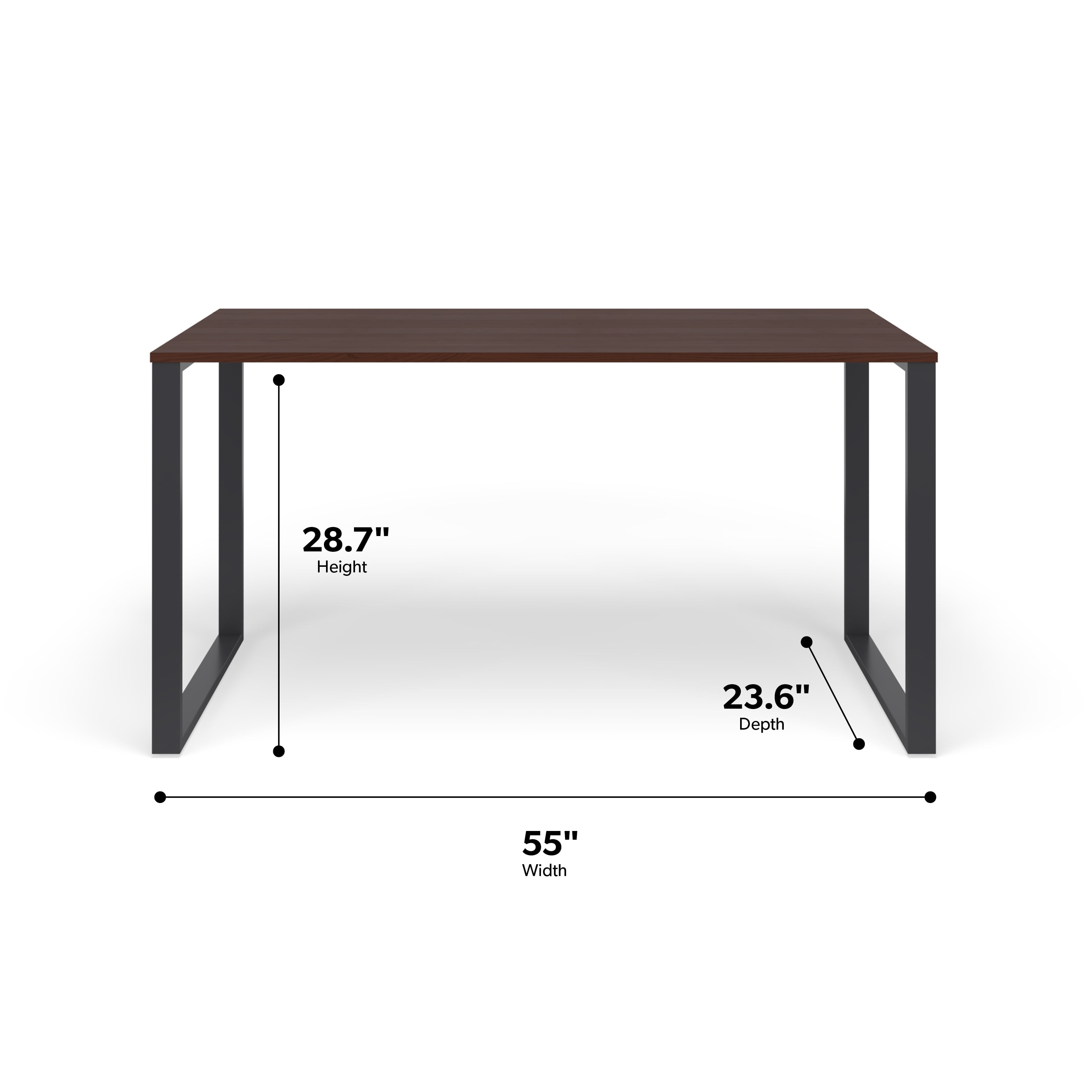 HON Basyx 55” Commercial-Grade Executive Desk, in Charcoal/Walnut (BSX55MOLCMW)