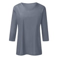 thumbnail image 6 of 3/4 Sleeve T Shirts for Women V Neck Fashion Solid Casual Womens Summer Tops Basic Tops Office Shirts, 6 of 6