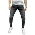 thumbnail image 4 of ZAXARRA Men's Distressed Jeans Graffiti Print Denim Pants with Ripped Holes, 4 of 5