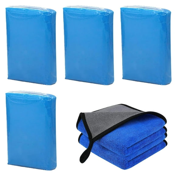 SPOKKI 4 Pieces Clay Bar Car, Blue 100g Car Clay Bar Cleaner with 2 Microfiber Cleaning Towels, Clay Bar for Car for Scratch-Free Cleaning