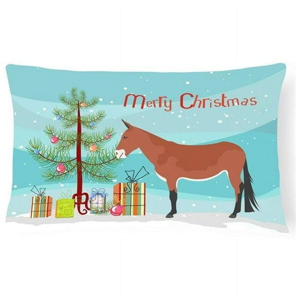 Carolines Treasures BB9212PW1216 Mule Christmas Canvas Fabric Decorative Pillow, Teal, 12H x16W, multicolor