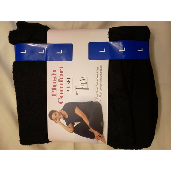 Felina Women's Plush Comfort Pajama Set --NEW-- (Regular,L,Black)
