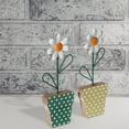 thumbnail image 3 of IH Casa Decor Galvanized Daisy On Wood Stand Asstd - Set of 2, 3 of 3