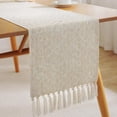 thumbnail image 5 of Nvzi Camino de mesa con borlas, beige, 33x122cm - Camino de mesa de poliéster, camino de mesa fino, camino de mesa rústico, camino de mesa decorativo para el hogar, 5 of 5