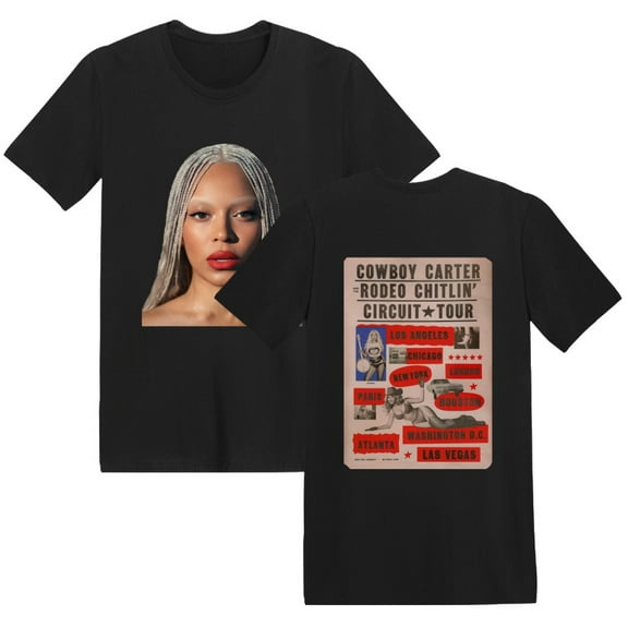 Leveorch Beyoncé COWBOY CARTER TOUR 2025 T-shirt Cotton Summer Women Men Tshirts Short Sleeve Loose Tee-shirt Men Tees Print Top