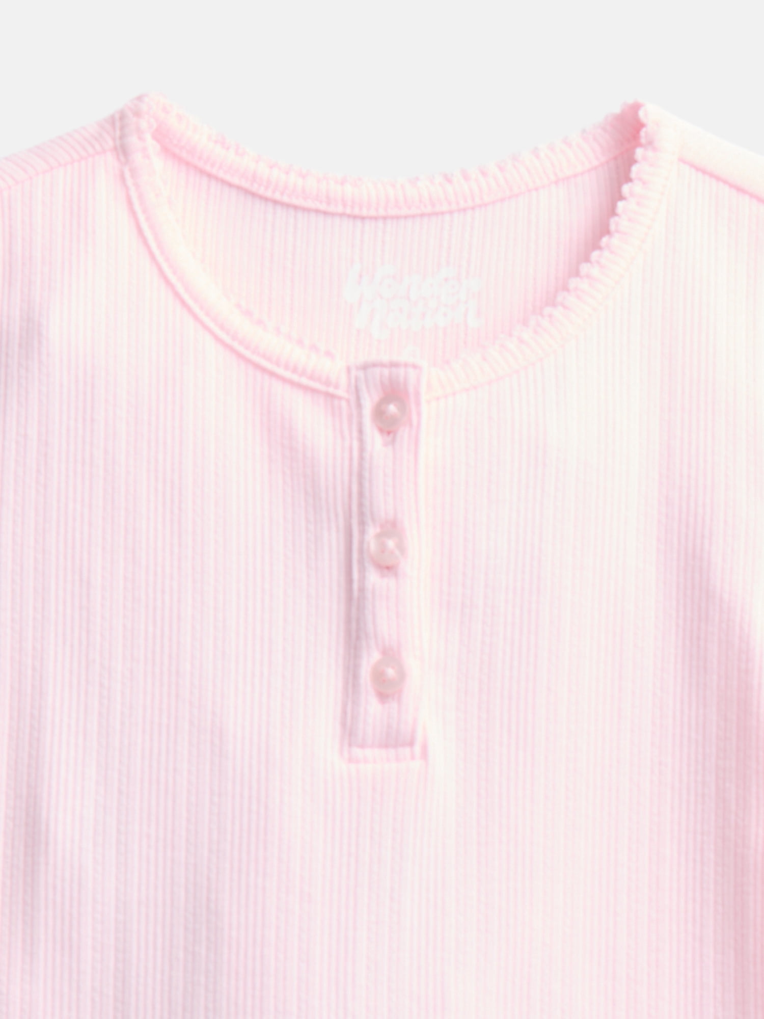 Wonder Nation Girls Baby Henley Tee with Short Sleeves, Sizes 4-10