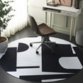 thumbnail image 2 of SAFAVIEH Malibu Asteria Abstract Polyester Machine Washable Area Rug, Black/Ivory, 6' x 6' Round, 2 of 7