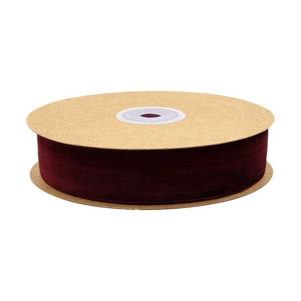 Cinta de terciopelo burdeos de un solo lado, de 0.5 cm de lado, cinta para manualidades, envoltura de regalo de flores, cinta decorativa