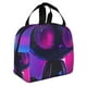 thumbnail image 2 of Fotbe Neon Toy Cat Reflections Bolsa Térmica con Estampado y Forro de Aluminio Grueso Bolsa de Almuerzo con Bolsillo Frontal para Hombres y Mujeres, Ideal para Trabajo, Escuela, 2 of 8