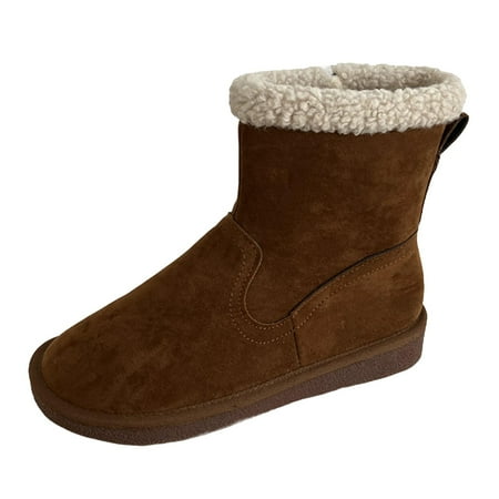 

Qufokar Beach Flip Flops for Women Wide Calf Riding Boots for Women Size 10 Winter Snow Boots Side Zipper Plush Round Toe Short Boots Warm Cotton Boots for Women