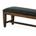 thumbnail image 3 of Flint Bench, Dark Gray Faux Leather, Dark Brown Mahogany, 56 Inch, 3 of 7