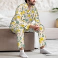 thumbnail image 7 of Honeii Flowers and Butterflies Pattern Mens Pajamas Set,2pcs Men's Lounge Long Sleeve Sleep Shirt and Pajama Bottoms Sleepwear Set,Mens Pjs Sets-X-Large, 7 of 7