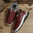 thumbnail image 4 of Womens Slip on Snow Boots Waterproof Leather Furry Lined Winter Loafers Cold Weather Outdoor Nonslip Sneakers Wine 8, 4 of 7