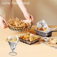 thumbnail image 2 of 4 Pcs French Fries Stand Cone Basket Fry Holder with Dip Dishe Cone Snack Fried Chicken Display Rack, 2 of 5