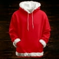 thumbnail image 3 of Fuzzy Trim Hoodies for Women 2025 Long Sleeve Casual Christmas Hooded Sweatshirt with Pockets Pullover Tops, 3 of 4