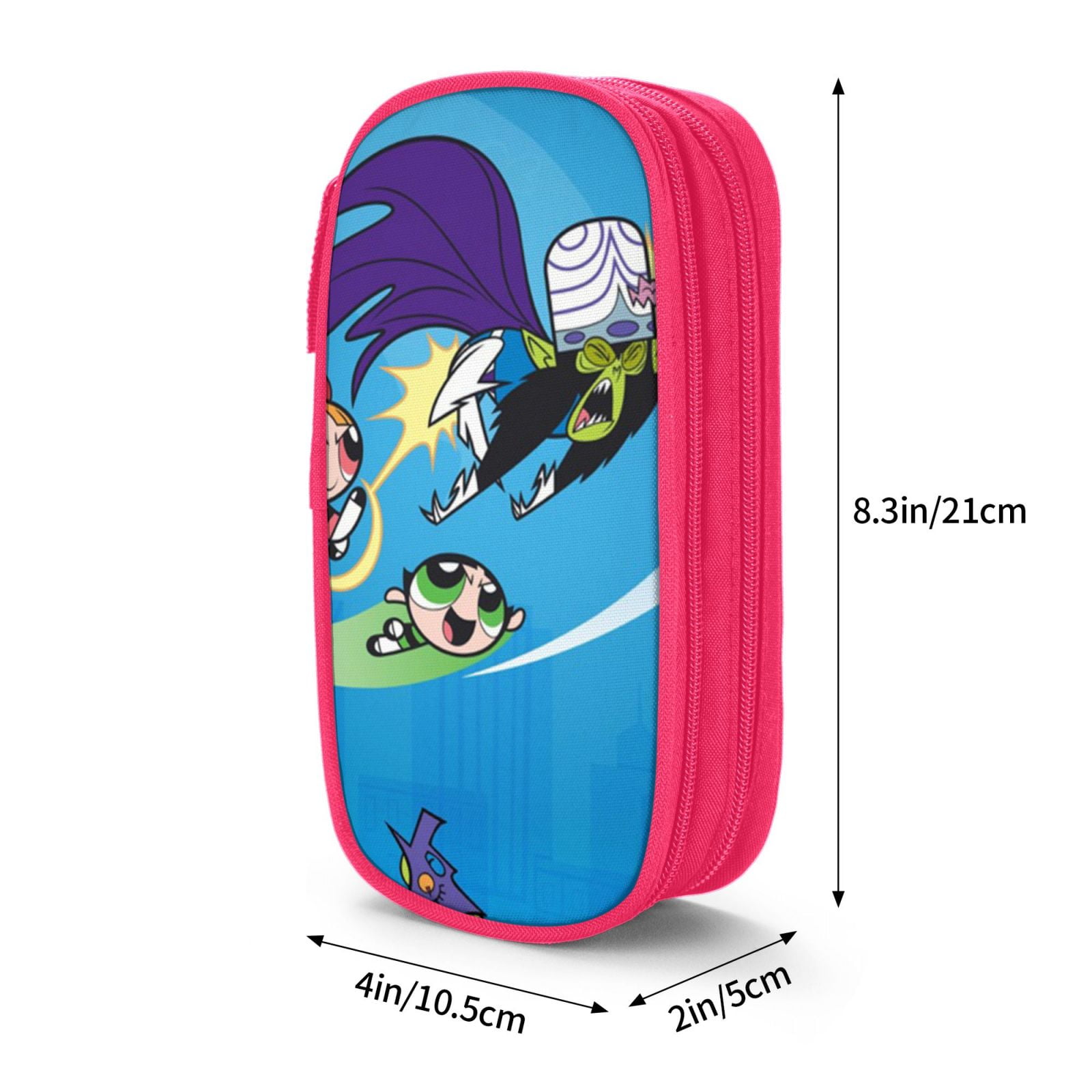 The Powerpuff Gi-rls Pencil Case Large Capacity Pencil Pouch Penbag Office Stationery Organizer Travel Makeup Bag Pink
