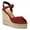 Red, variant on Women Peep Round Toe Espadrille Wedge High Heels Cross Strap Buckled Platform Sandals Summer Date Casual Dress Shoes Size 9 Brown