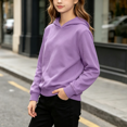 thumbnail image 4 of ABSUYY Boys Girls Active Pullover Hoodie, Kids Purple Long Sleeve Sweatshirt, Size 7-8Y, 4 of 9