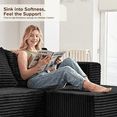 thumbnail image 3 of Cozylore 128.3" Oversized Modular Sectional Sofa 7 Seater U Shaped Upholstered Couches Cloud Couch with Deep Seat for Living Room, No Assembly Required, Black, 3 of 9