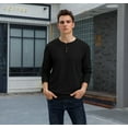 thumbnail image 5 of GIRUNS Men's Long Sleeve Waffle Henley Casual Henley T-shirts for Men, 5 of 5