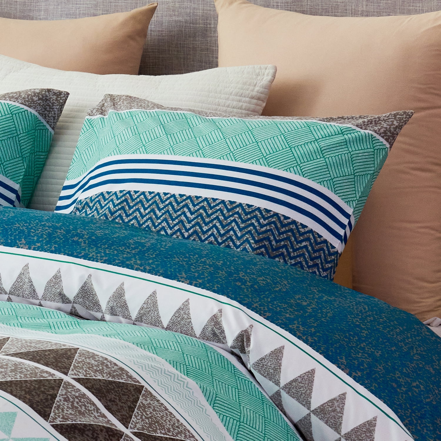 JML Queen Size Duvet Cover Set 3 Piece-Printed Microfiber Comforter Cover with Zipper Closure
