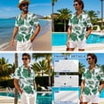 thumbnail image 4 of Xixirimido Green Tropical Leaf Print Matching Couple Outfits Men’s Button-down Hawaiian Shirt Women Sleeveless Midi Dress with Pocket Couples Matched Summer Outfits for Beach Vacation, 4XL, 4 of 7