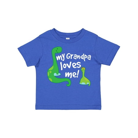 

Inktastic My Grandpa Loves Me Dinosaur Gift Toddler Boy Girl T-Shirt
