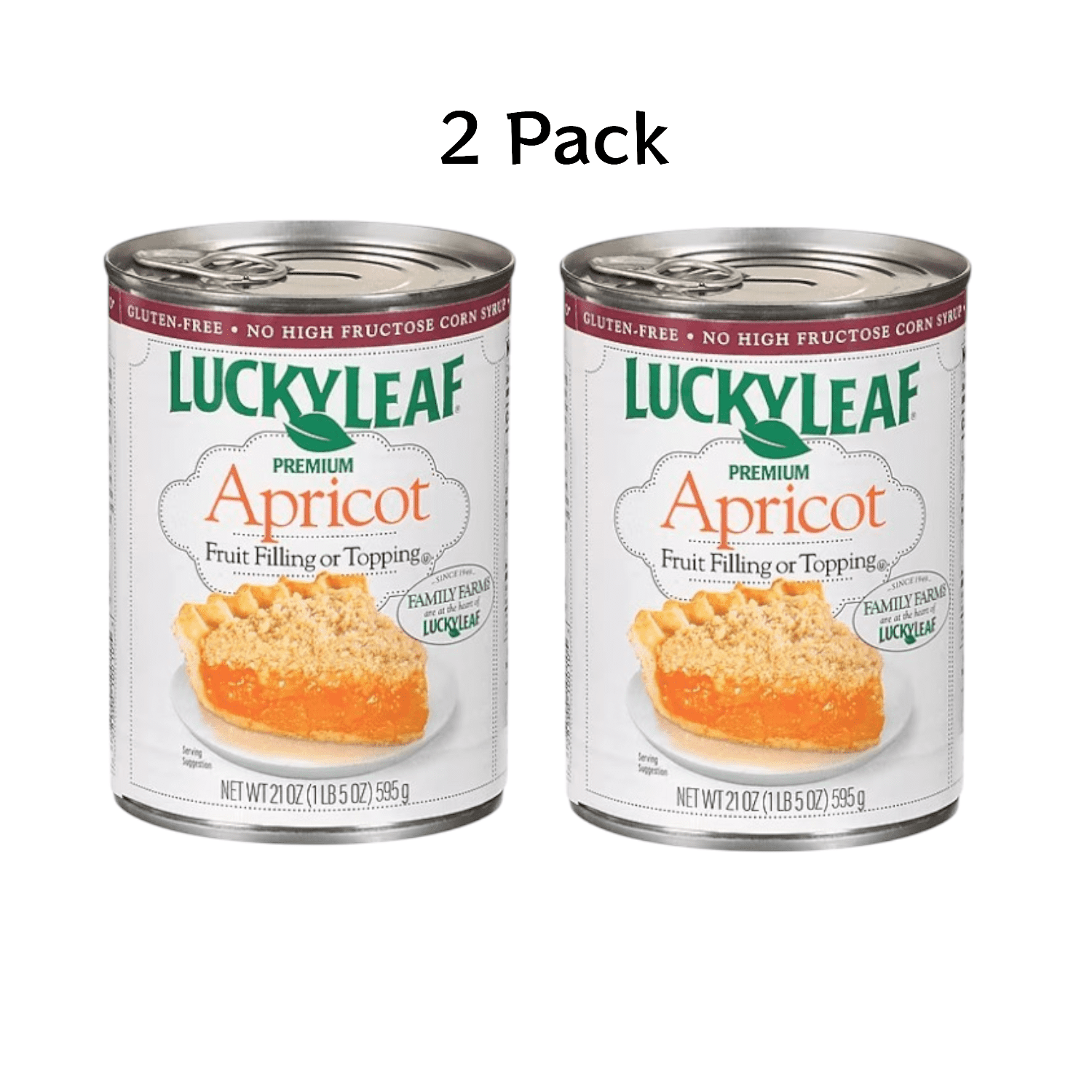 ( 2 Pack ) Lucky Leaf Premium Apricot Fruit Filling & Topping 21 Oz. Can