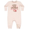 thumbnail image 2 of Inktastic Little Miss Love Bug Hearts Baby Fleece Romper, 2 of 4