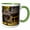 Green/White, variant on 3drose, Brooklyn Ginko Fall Autumn Shop, 11oz Two-tone Green Mug